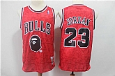 Bulls Bape 23 Michael Jordan Red Hardwood Classics Jersey,baseball caps,new era cap wholesale,wholesale hats
